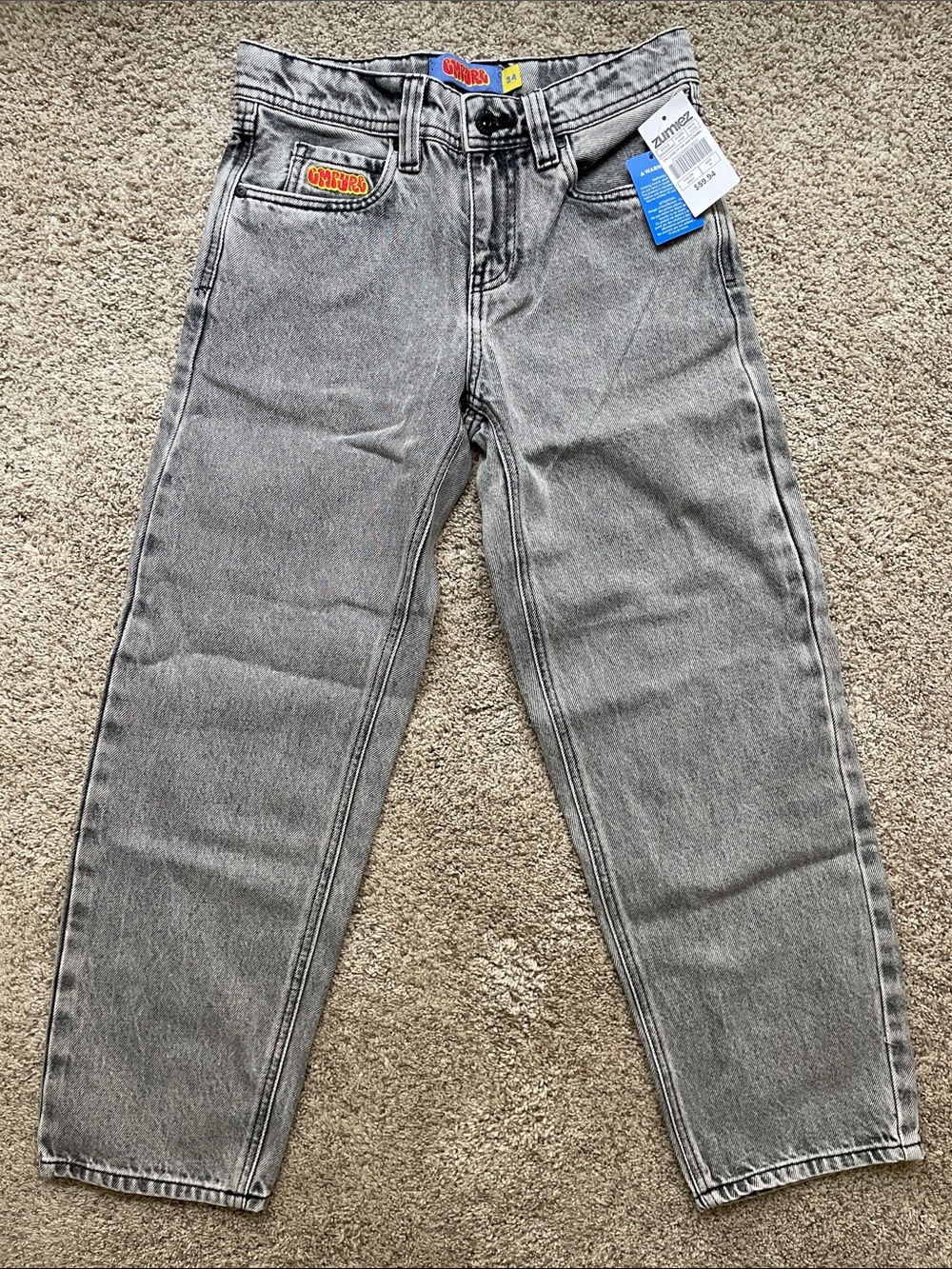 NWT Empyre Youth Loose Fit Skate Jeans -  Grey, Size 24